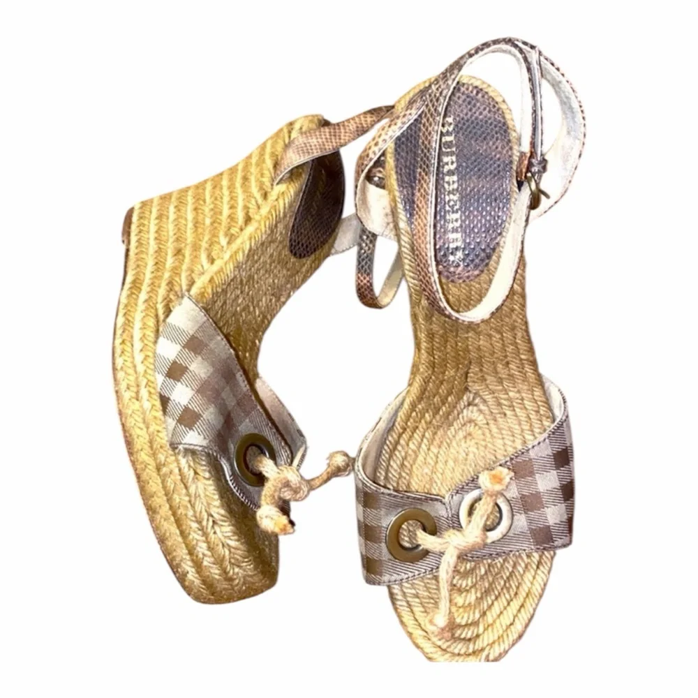 Burberry Brown Checkered Women's Sandals